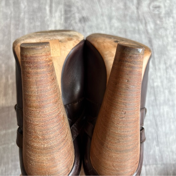 GIVENCHY EU 37 US 6.5 Brown Leather Open Toe Ankle Pump Booties Shoes - Picture 5 of 17